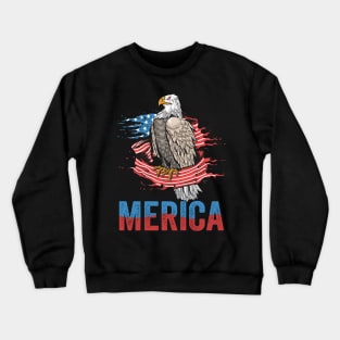 Merica Bald Eagle Independence Day Gift Crewneck Sweatshirt